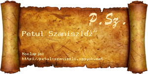 Petul Szaniszló névjegykártya